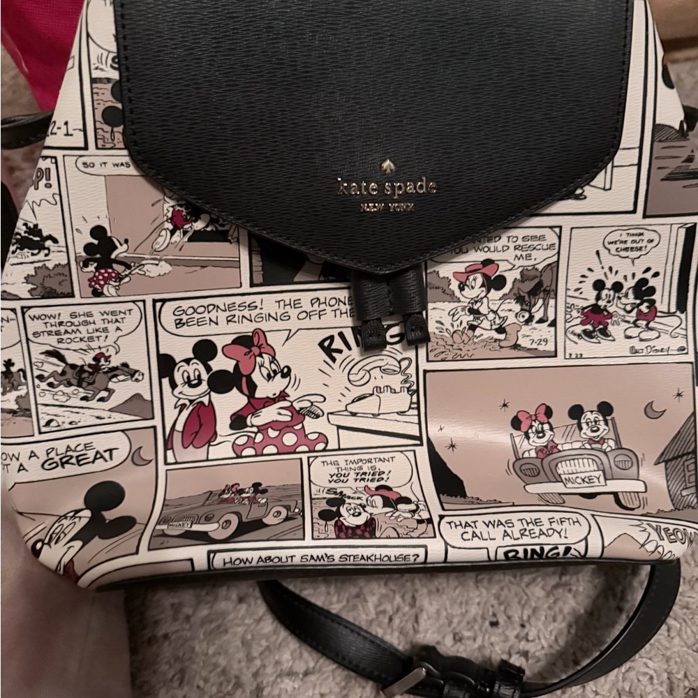 Kate Spade Disney Minnie & Mickey comic leather backpack
